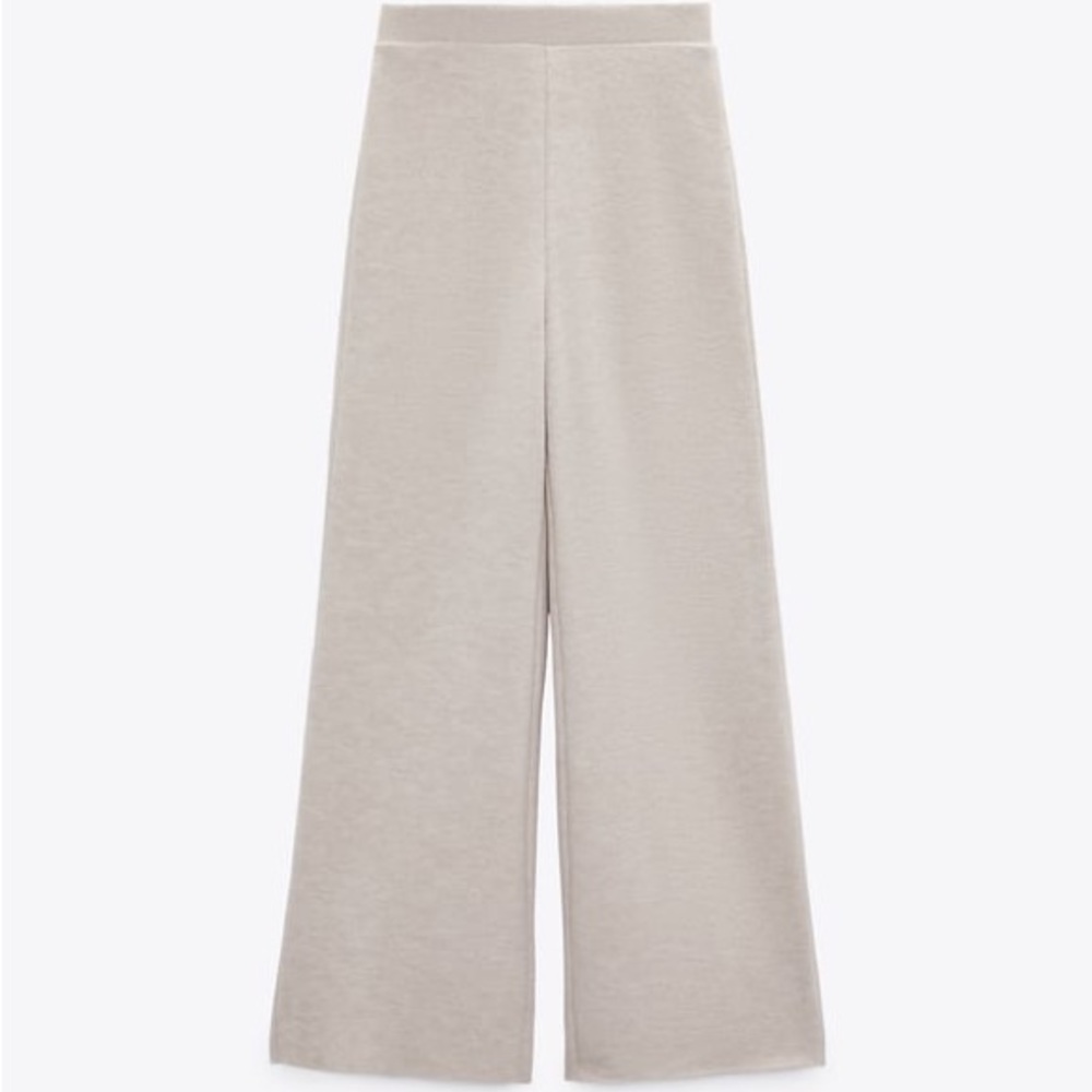 Zara BASIC SOFT PANTS (BEIGE MARL) | Size US Small | NWT